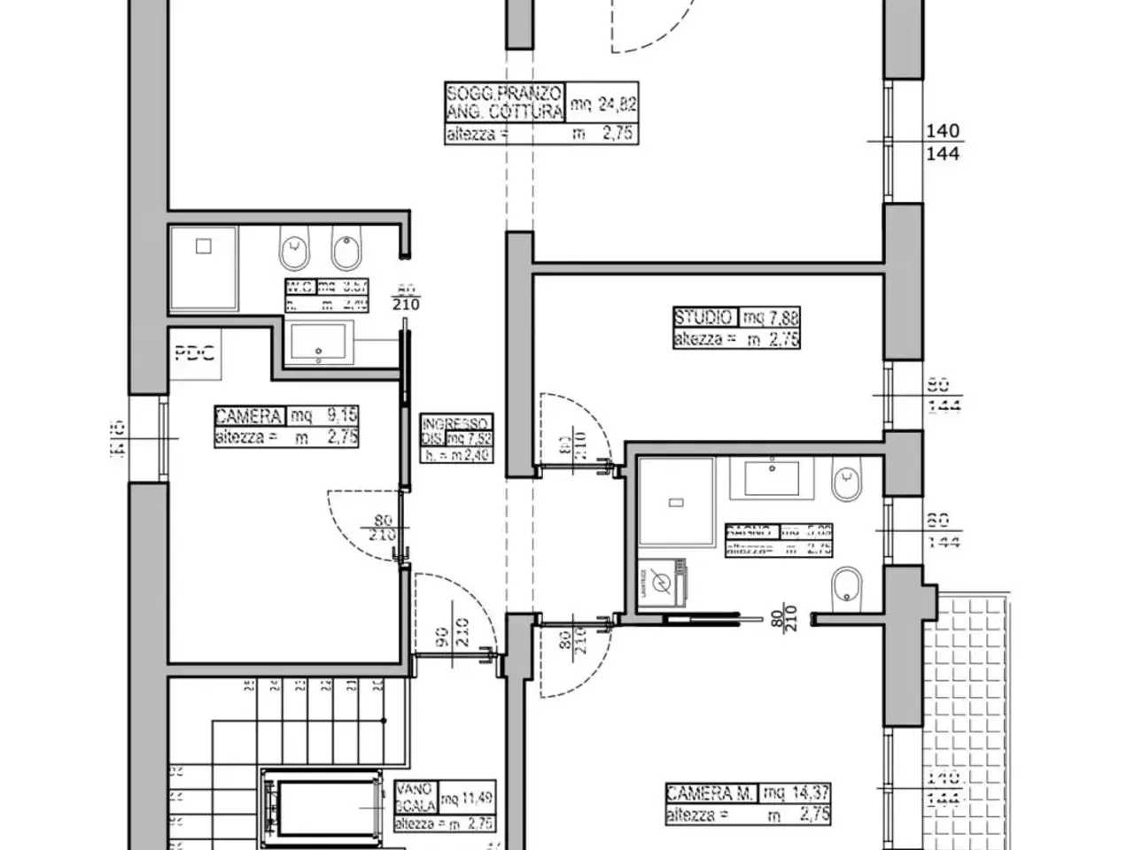 Appartamento in Via Egidio Forcellini, Padova - Planimetria 1