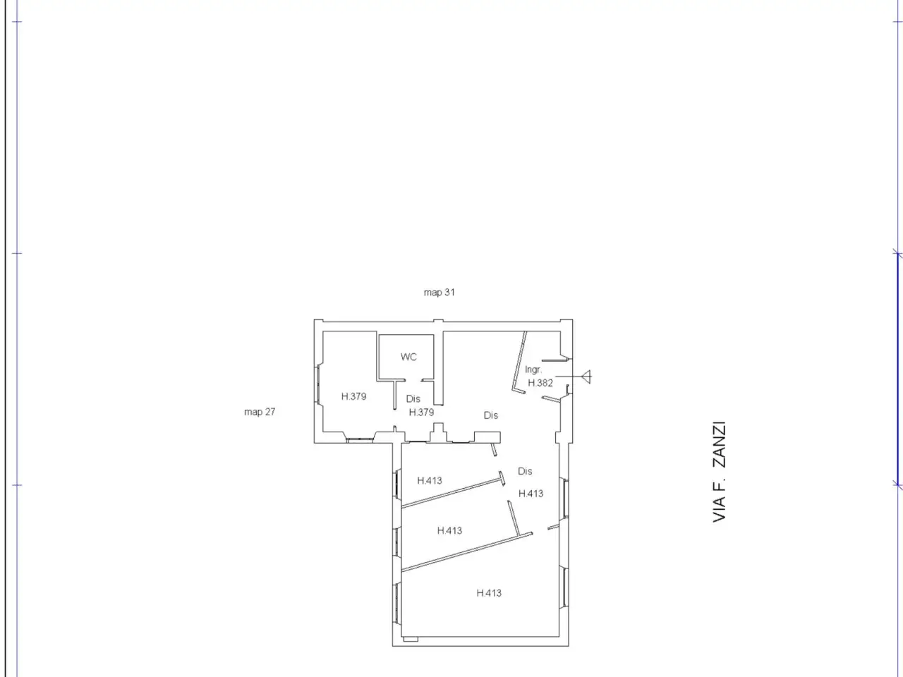 Ufficio in Via Francesco Zanzi 8a, Monza, {3} - Planimetria 1