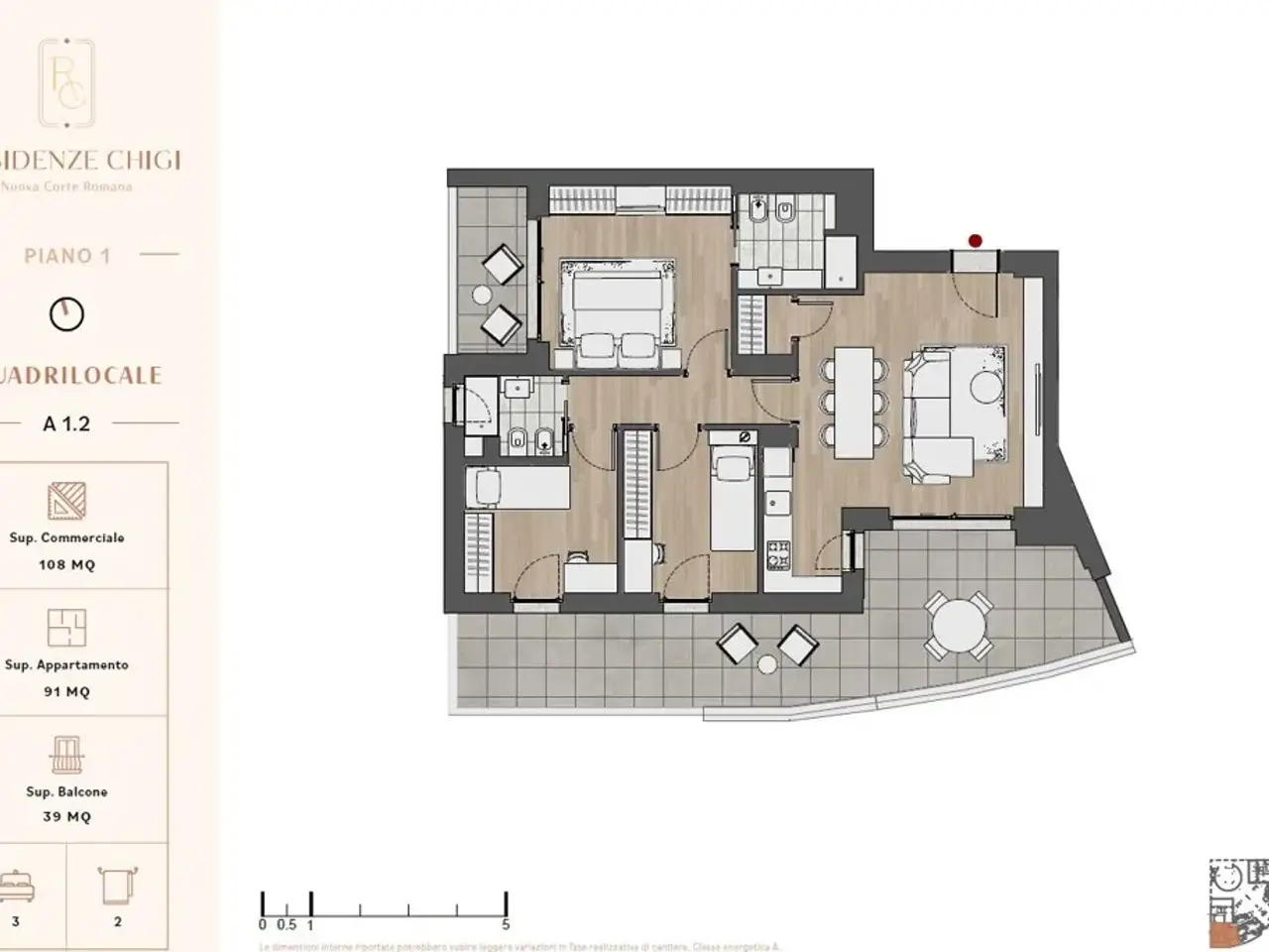 Quadrilocale in Viale Somalia 206, Roma - Planimetria 1