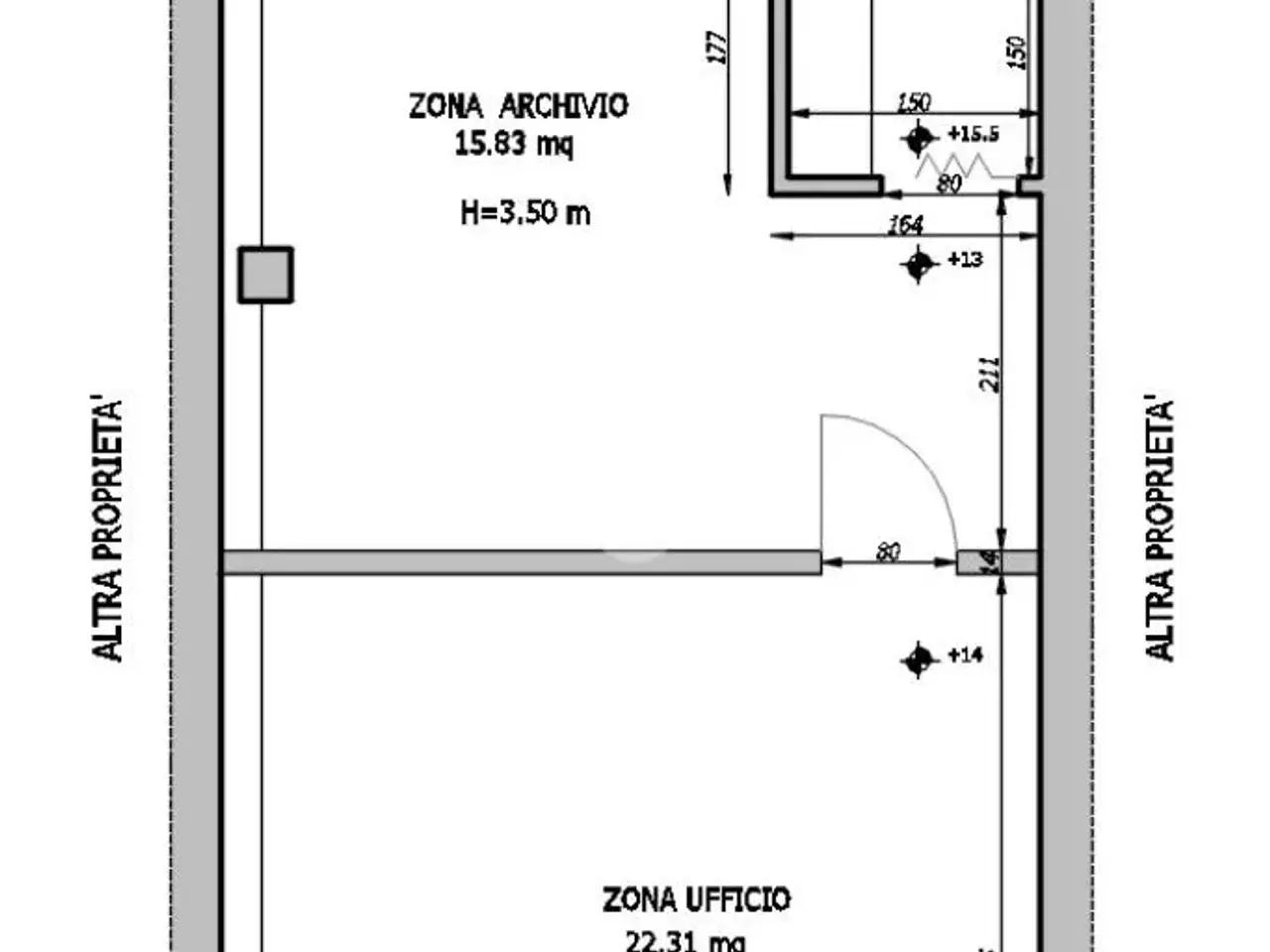 Ufficio in Via Saffi 50, Castelfranco Emilia, {3} - Planimetria 1