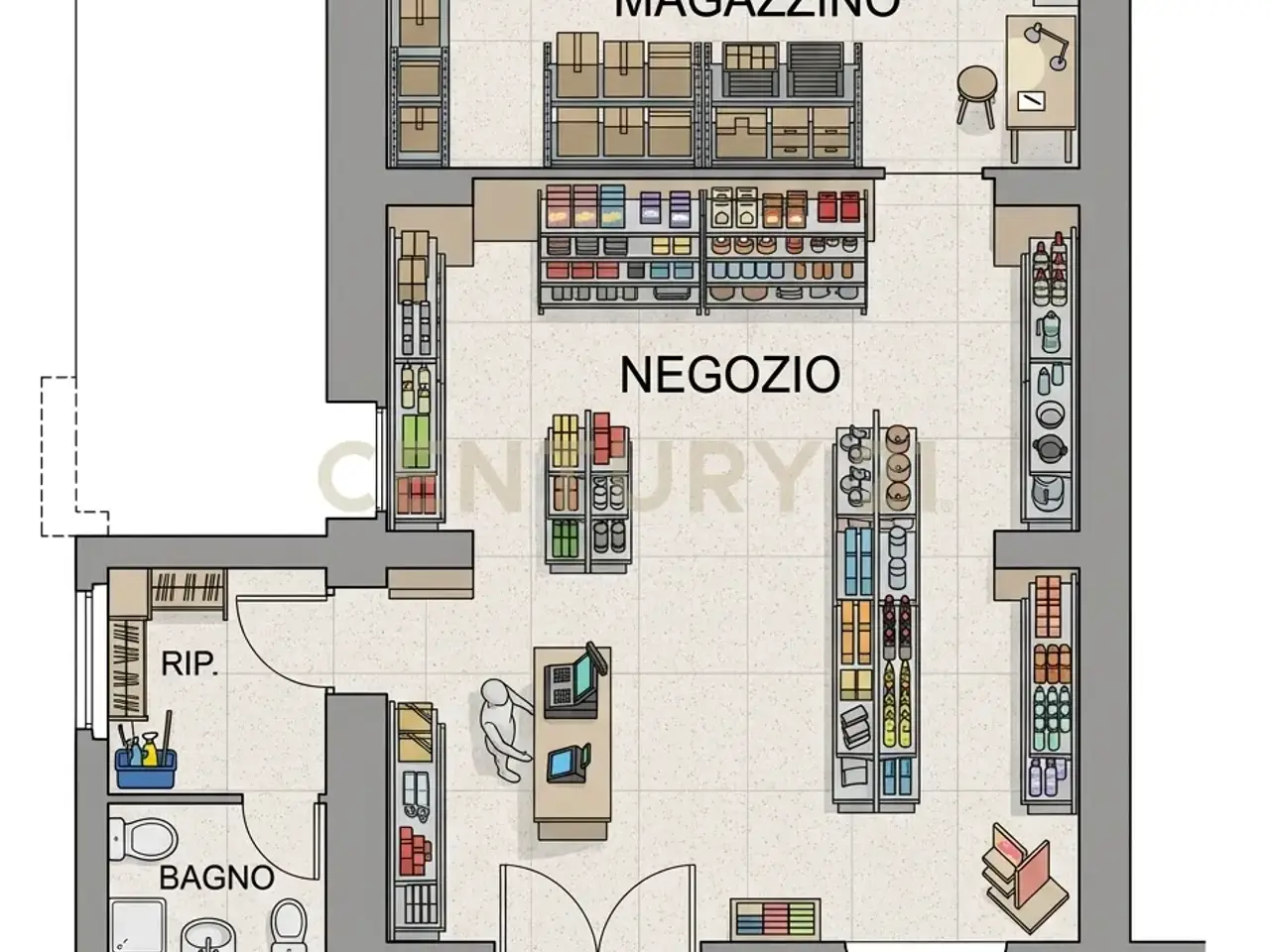 Negozio in Via Adua 69, Abbadia San Salvatore, {3} - Planimetria 1