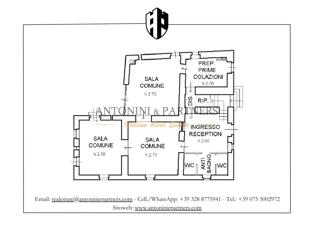 Hotel in Piazza Roma 06062, Citta' Della Pieve, {3} - Planimetria 1