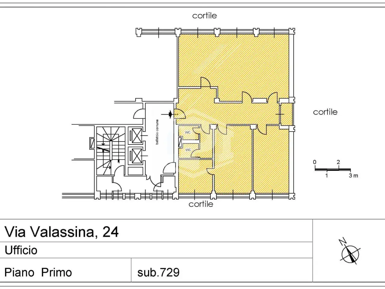 Ufficio in Via Valassina 24, Milano, {3} - Planimetria 1