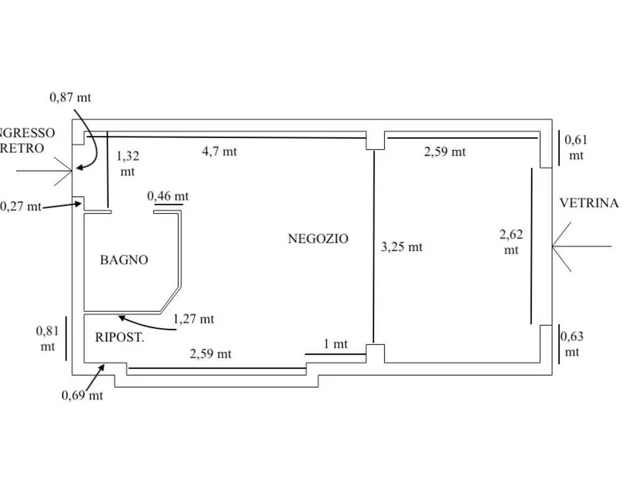 Negozio in Via dei Fiordalisi 1, Milano, {3} - Planimetria 1