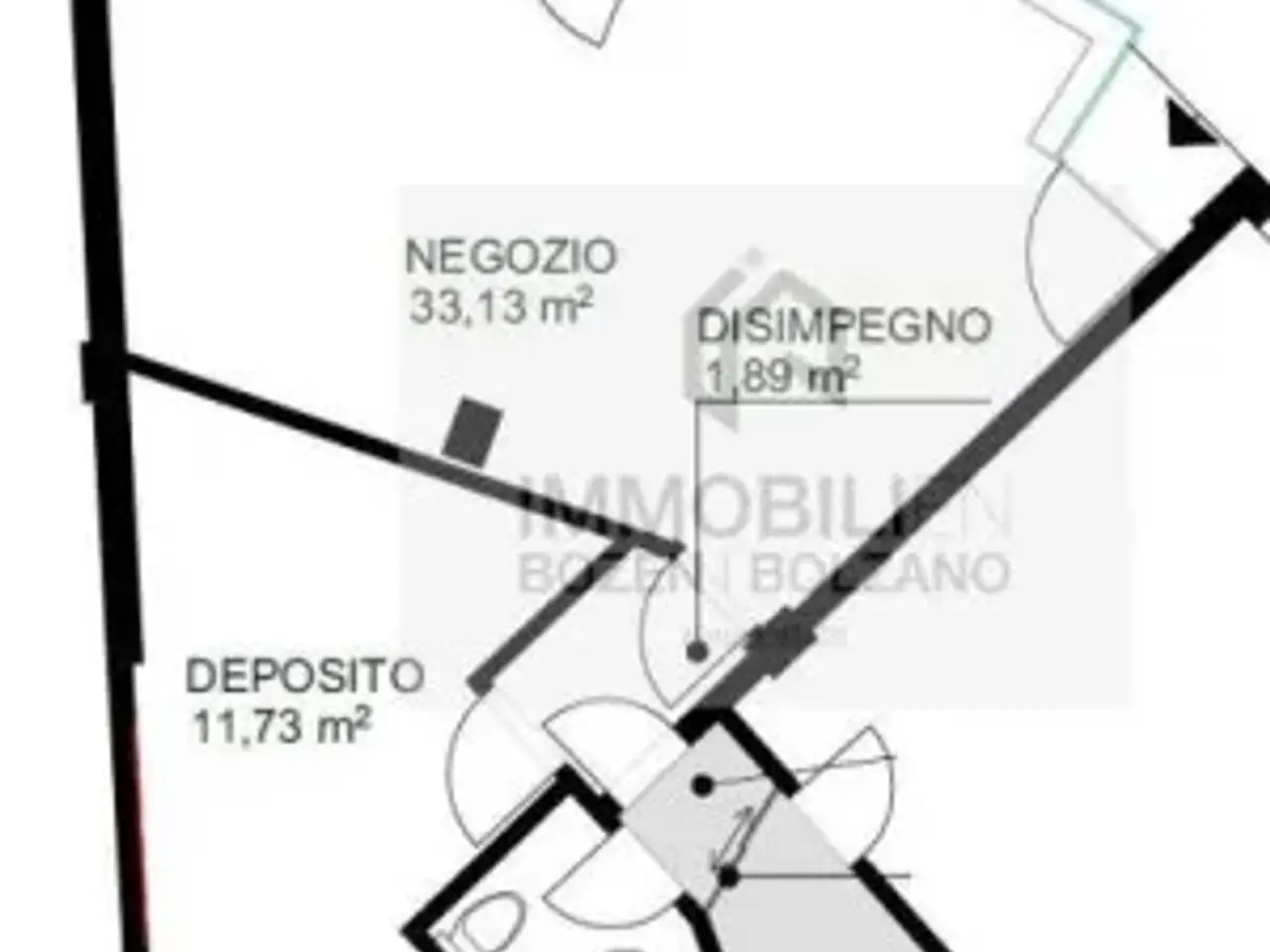 Negozio in Piazza Walther Von Der Vogelweide 1, Bolzano, {3} - Planimetria 1