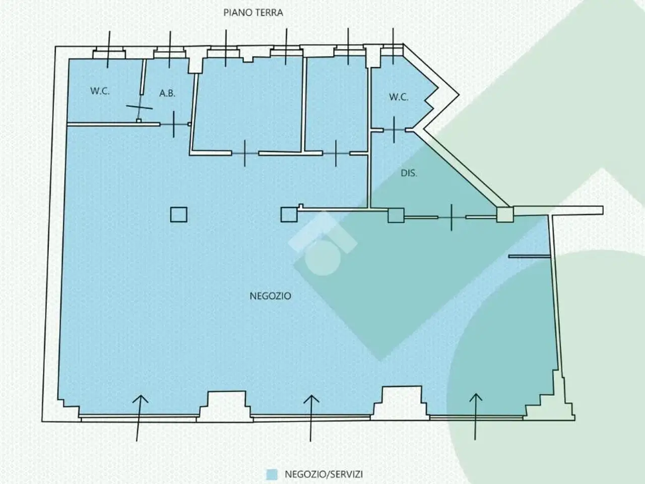 Negozio in Via San Carlo Borromeo 61, Rho, {3} - Planimetria 1