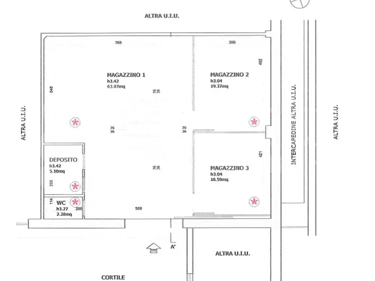 Magazzino in Via Grossi  4, Torino, {3} - Planimetria 1