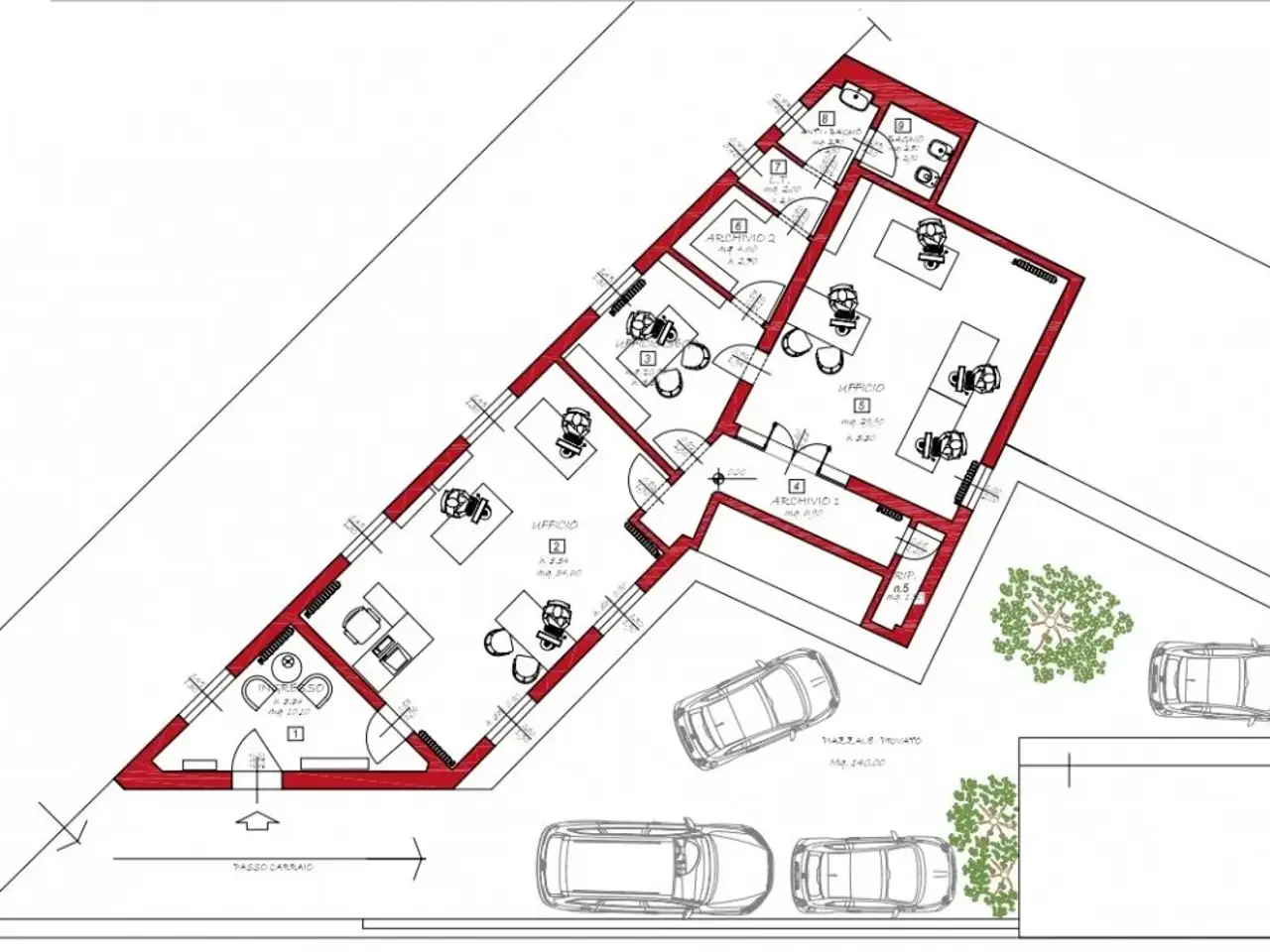 Ufficio in Piazza San Jacopino, Firenze, {3} - Planimetria 1
