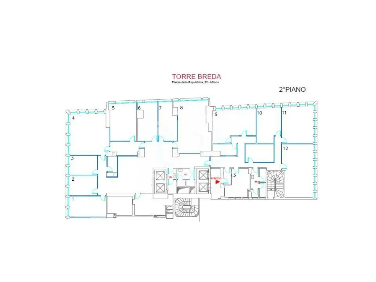 Ufficio in Piazza della Repubblica 32, Milano, {3} - Planimetria 1