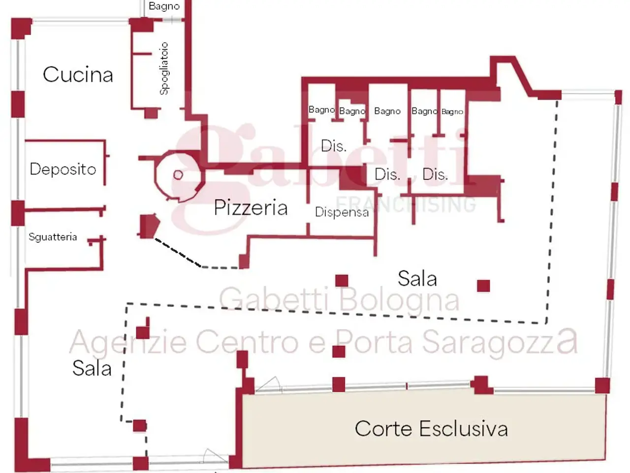 Bar - Ristorante in Via San Rocco, Bologna, {3} - Planimetria 1