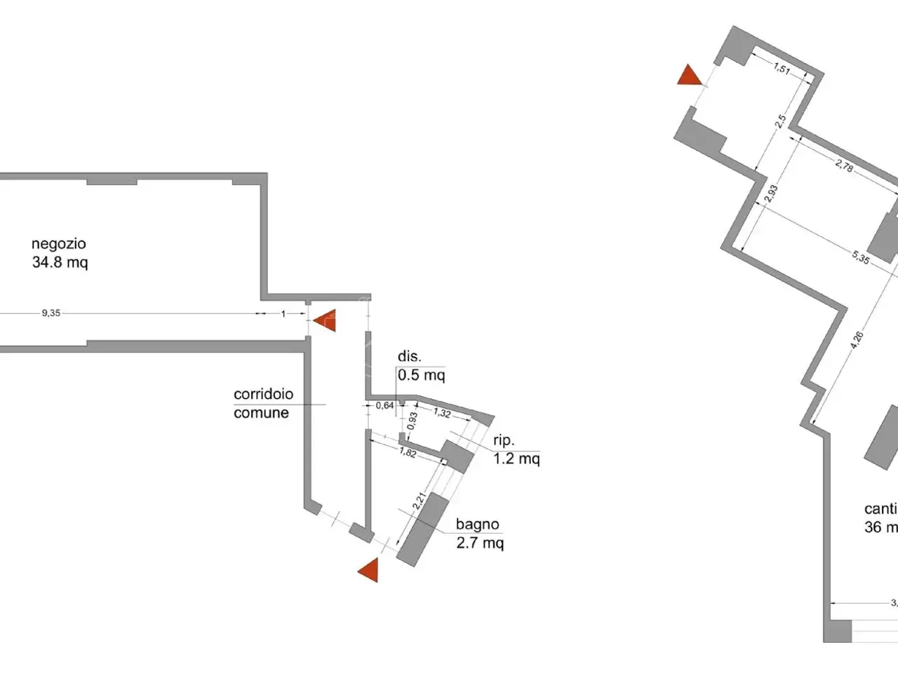 Negozio in , Milano, {3} - Planimetria 1