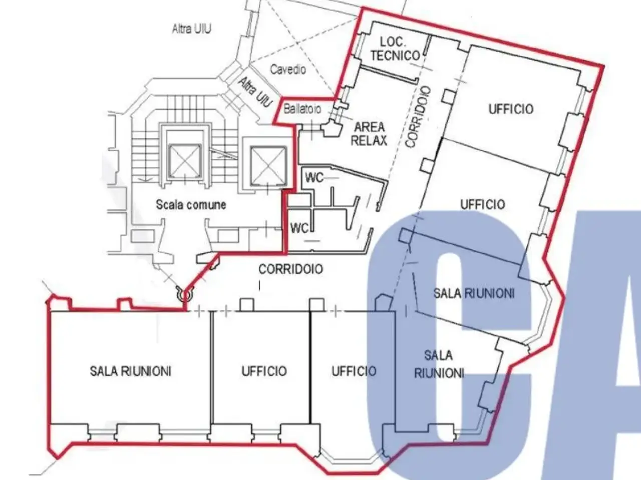 Ufficio in Via Durini, Milano, {3} - Planimetria 1