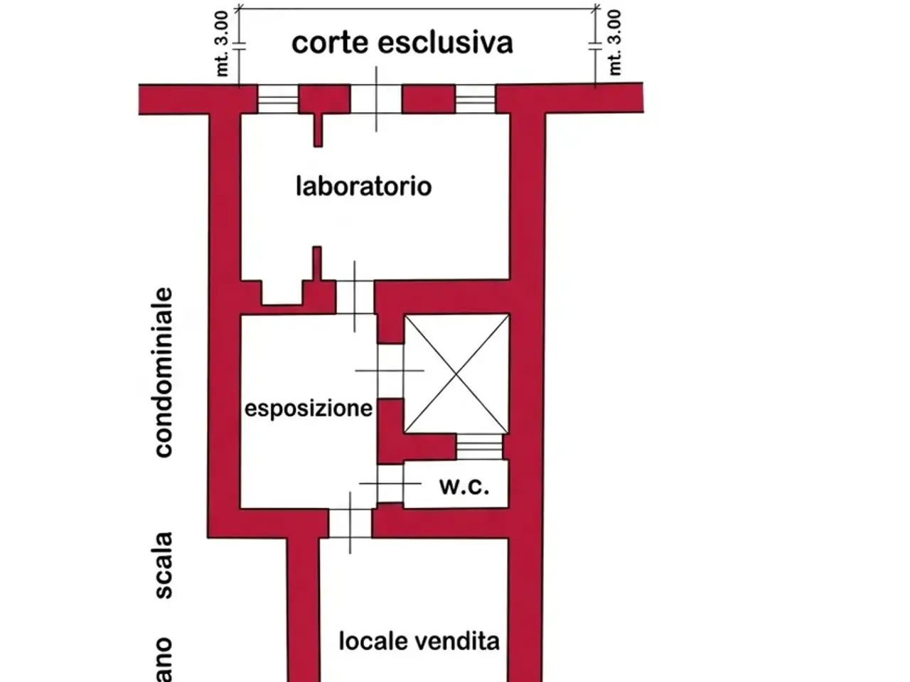 Negozio in Via Nicola Fabrizi 105, Messina, {3} - Planimetria 1