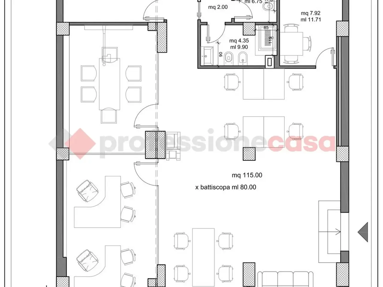 Ufficio in Via Pian di Scò 60, Roma, {3} - Planimetria 1