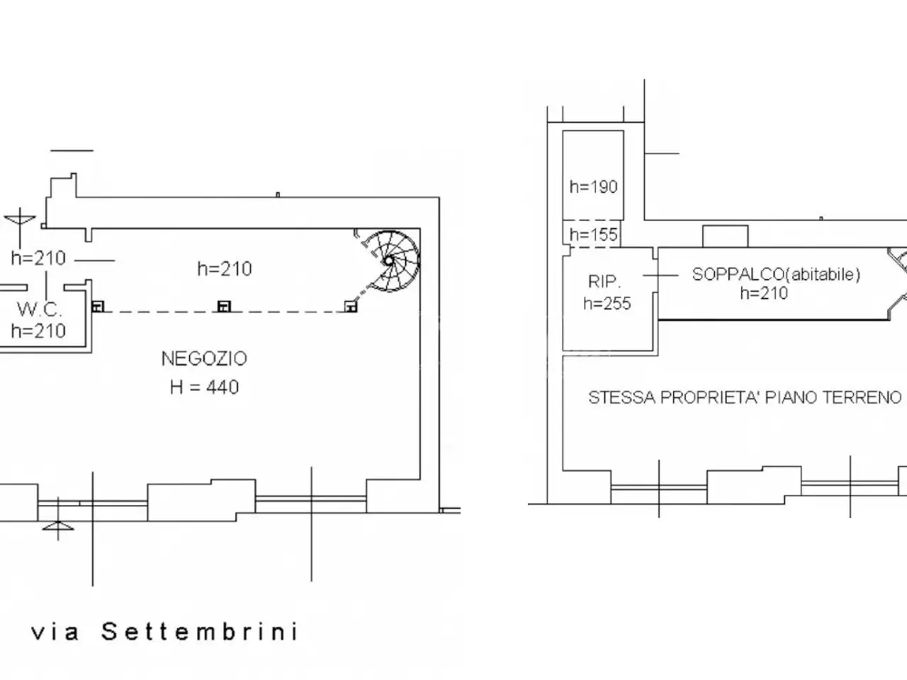 Negozio in Via Luigi Settembrini, Milano, {3} - Planimetria 1
