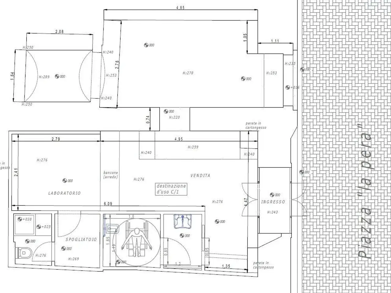 Negozio in Piazza Chiara Gambacorti 26, Pisa, {3} - Planimetria 1