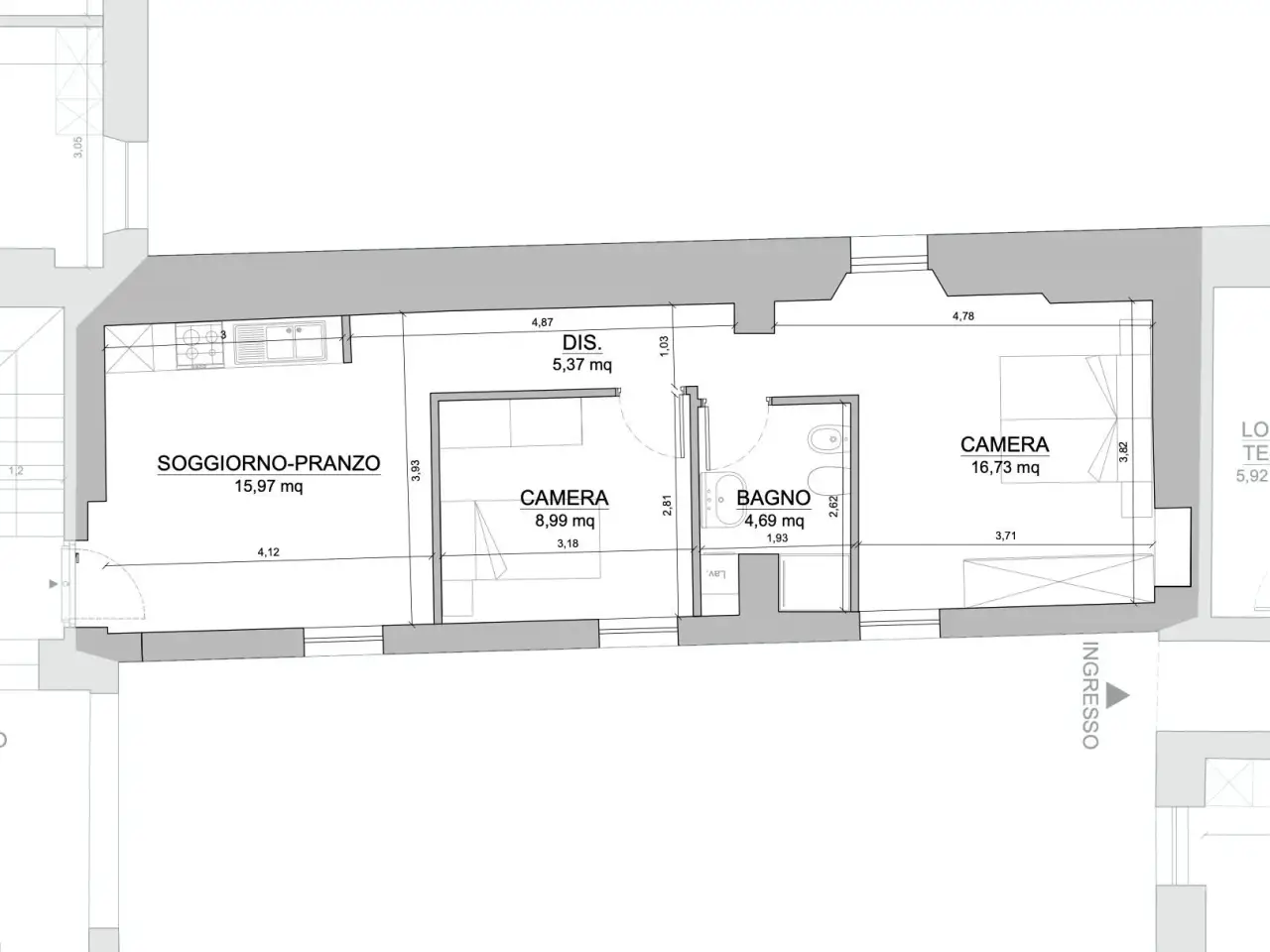 Trilocale in vendita, Via Tornielli 13, Novara - Planimetria 1