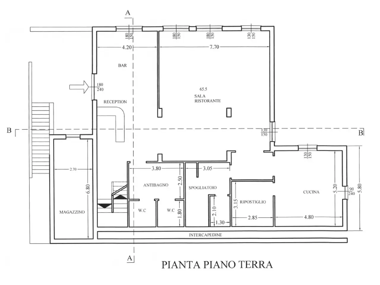 Hotel in Via Giacomo Leopardi 10, Carro, {3} - Planimetria 1
