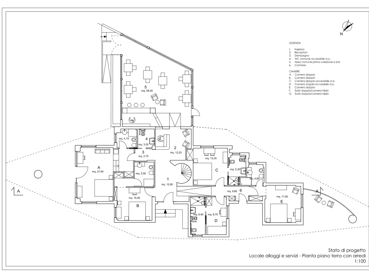 Albergo in a Madonna del Fiume 65, Misilmeri, {3} - Planimetria 1