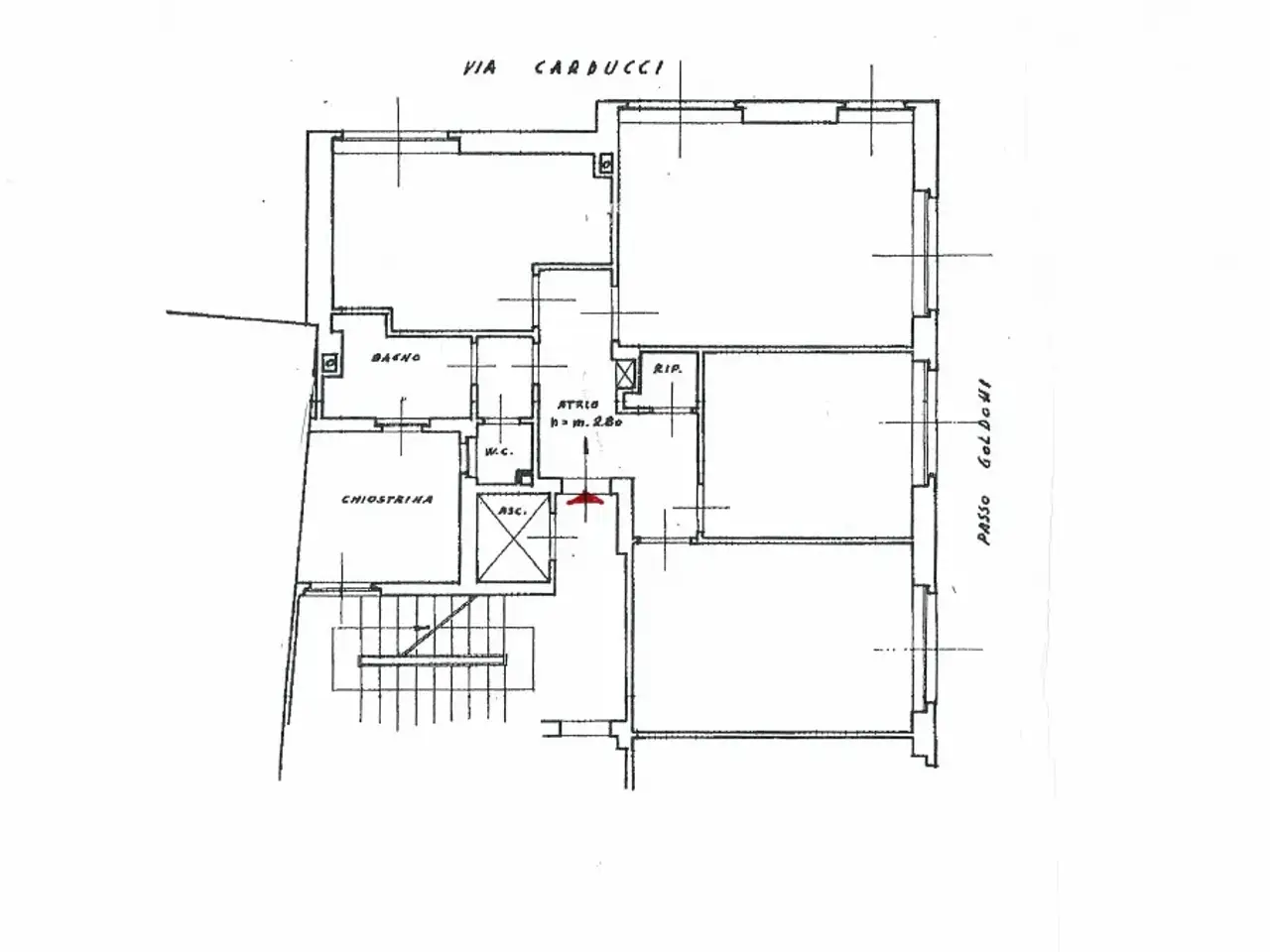 Ufficio in Passo Goldoni 2, Trieste, {3} - Planimetria 1