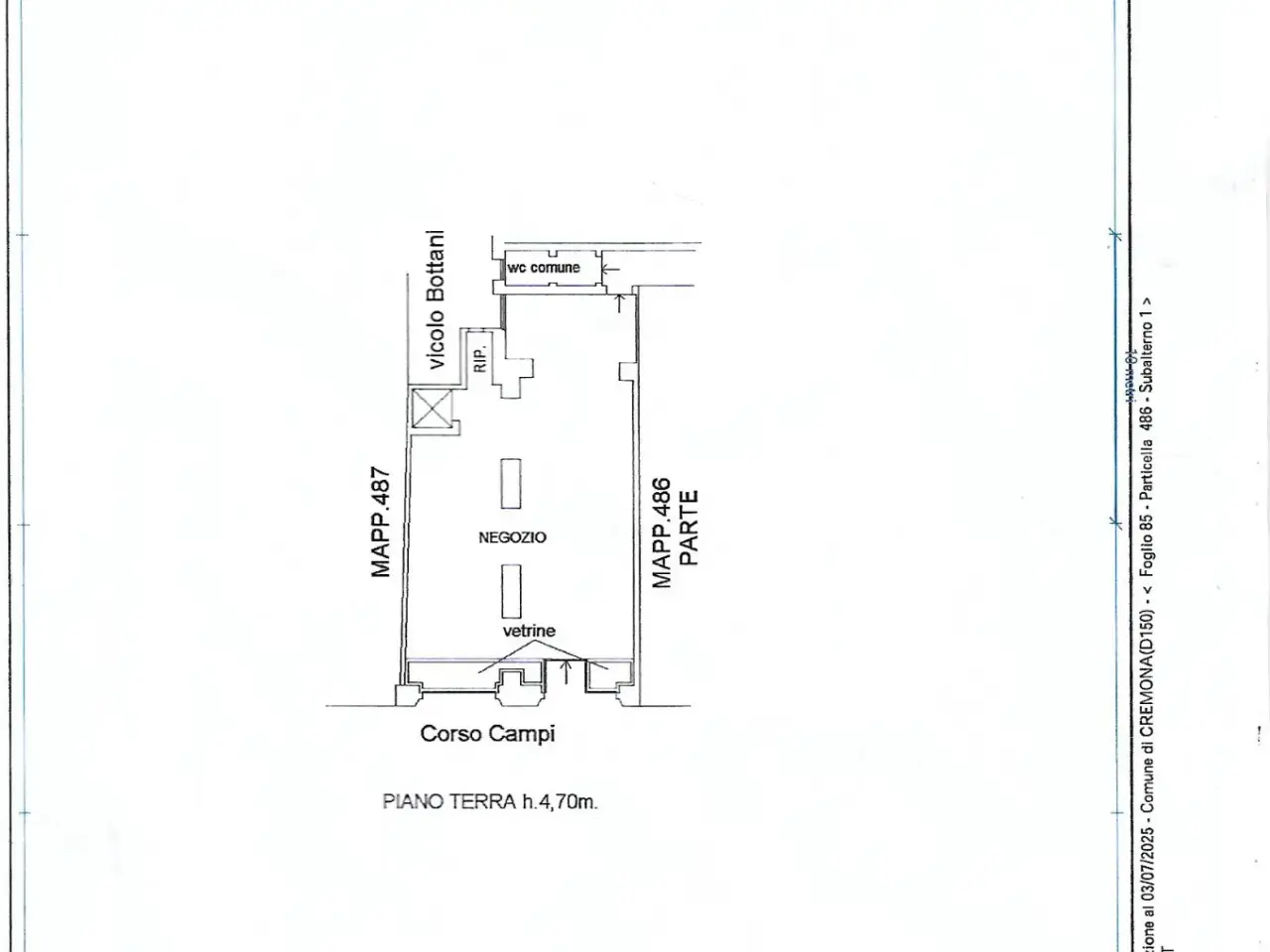 Negozio in Corso Campi 18, Cremona, {3} - Planimetria 1