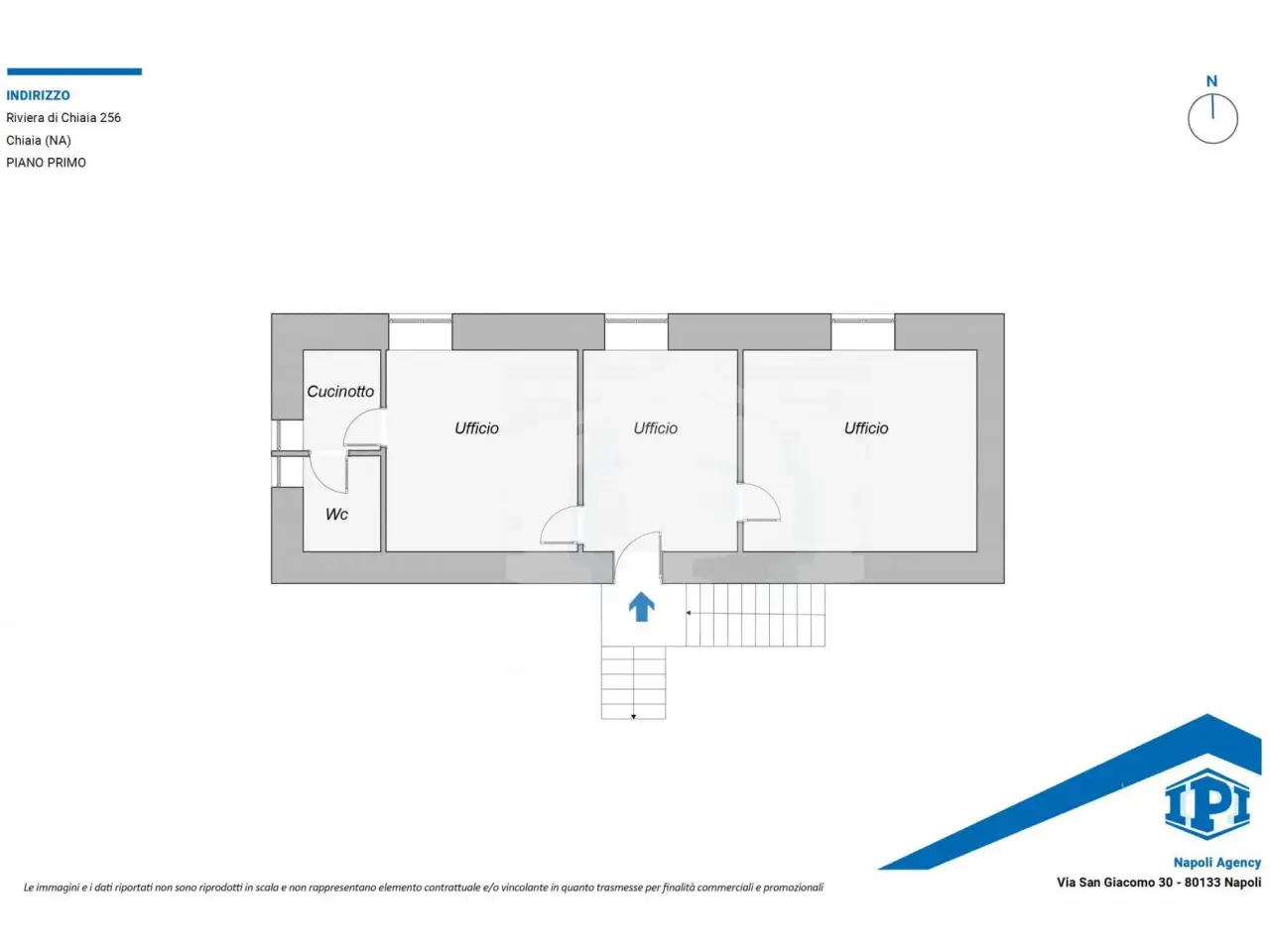 Ufficio in Riviera di Chiaia 256, Napoli, {3} - Planimetria 1