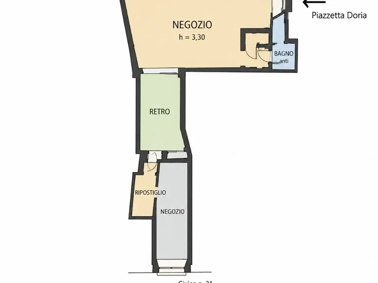 Negozio in Via Cristoforo Colombo, Finale Ligure, {3} - Planimetria 1
