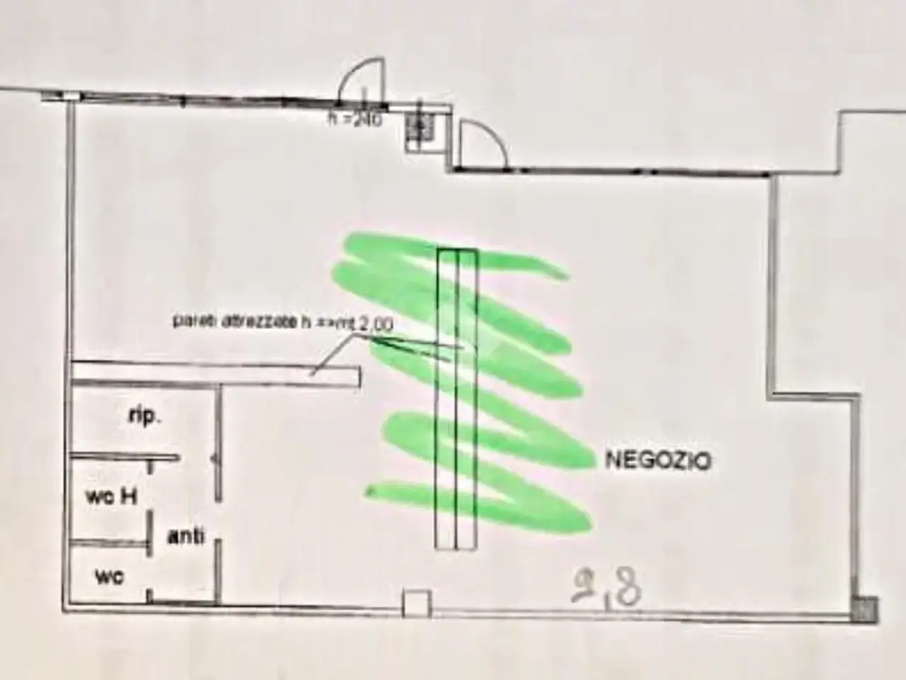 Negozio in Via Aldo Palareti 45, Savignano Sul Rubicone, {3} - Planimetria 1