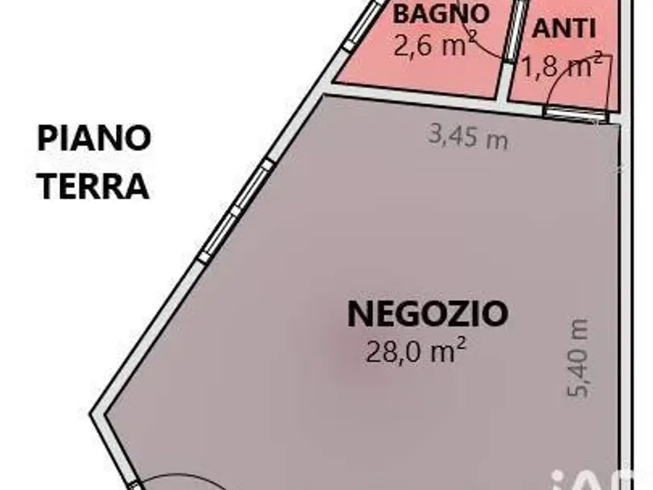 Negozio in Via Giordano Bruno 1, Portomaggiore, {3} - Planimetria 1