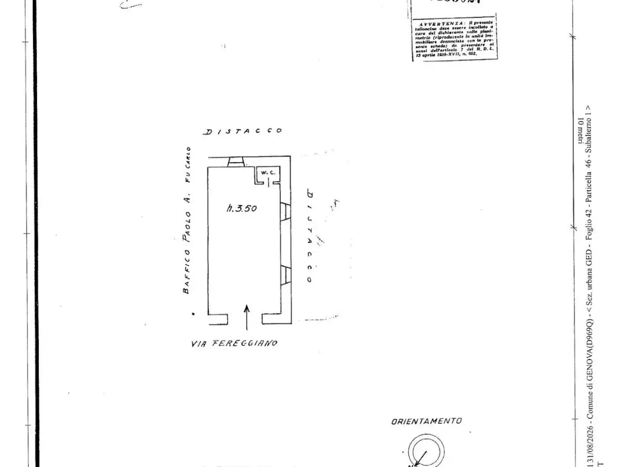 Palazzina commerciale in Via Fereggiano 107r, Genova, {3} - Planimetria 1