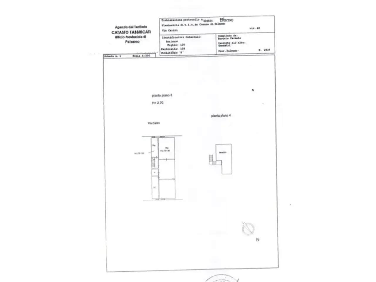 Trilocale in vendita, Via Carini, Palermo - Planimetria 1