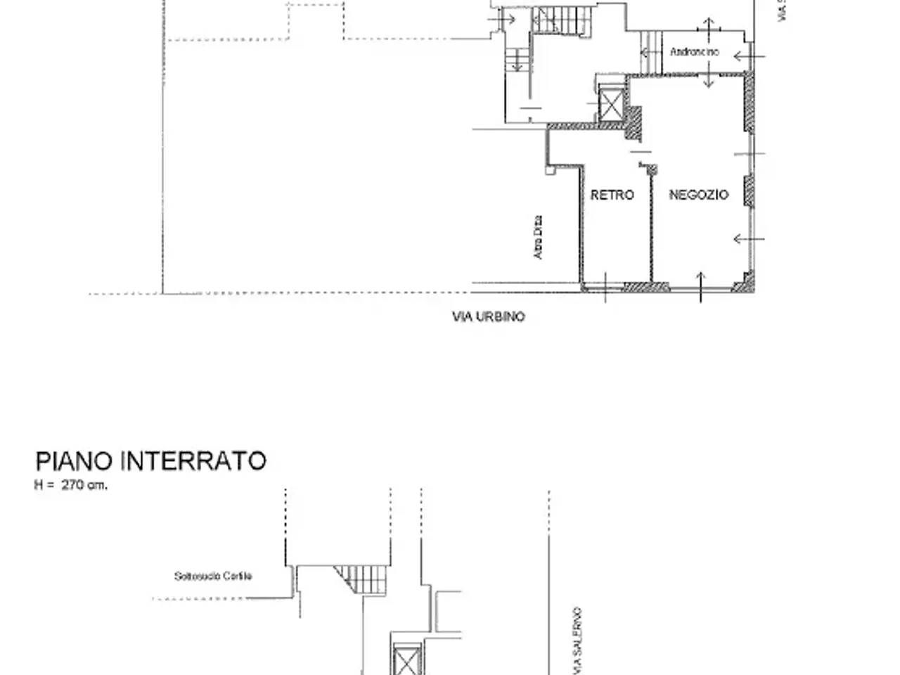 Negozio in Via Salerno Angolo Via Urbino, Torino, {3} - Planimetria 1