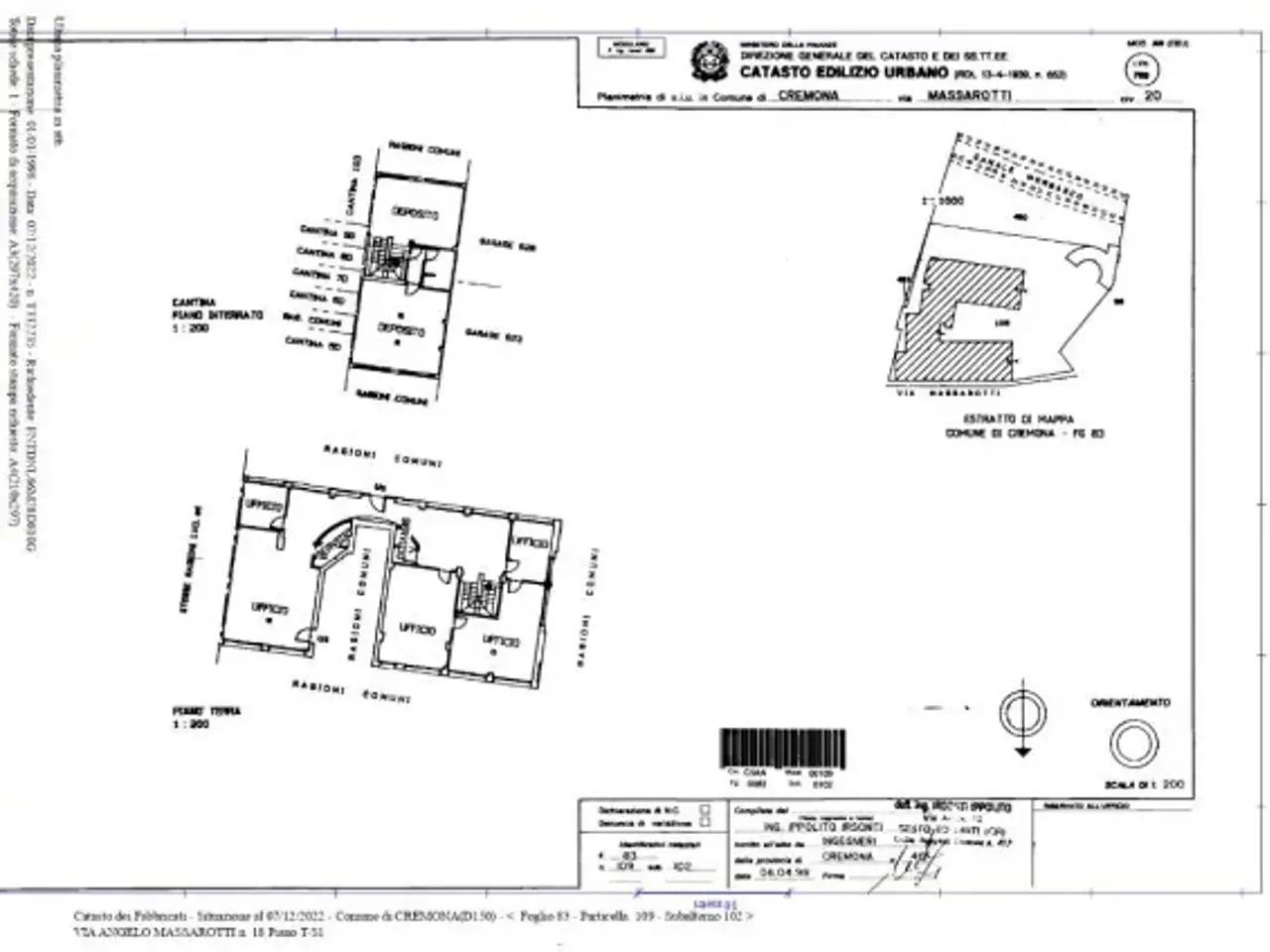 Ufficio in Via Angelo Massarotti 20, Cremona, {3} - Planimetria 1