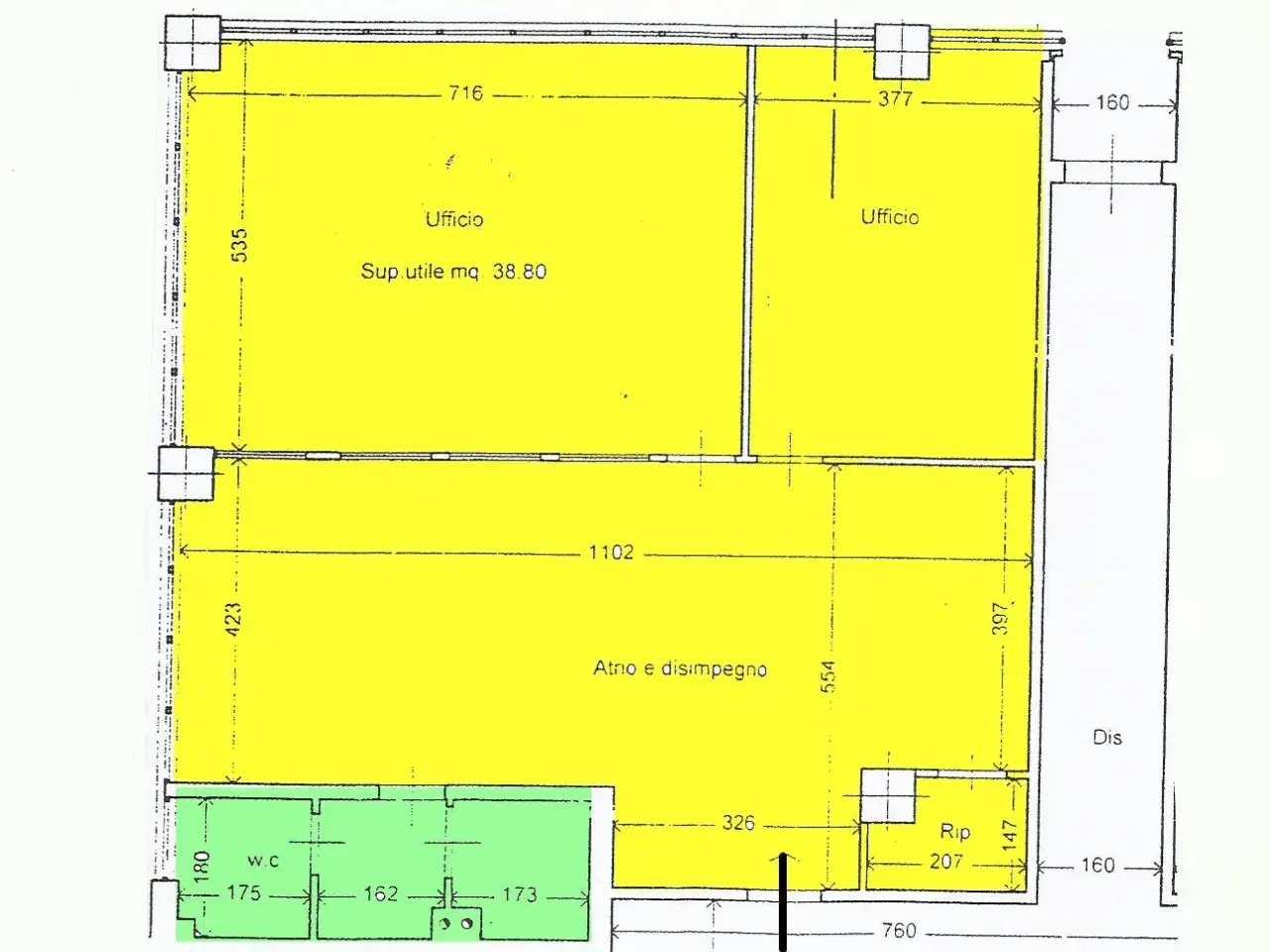 Ufficio in Viale Puccini, Lucca, {3} - Planimetria 1
