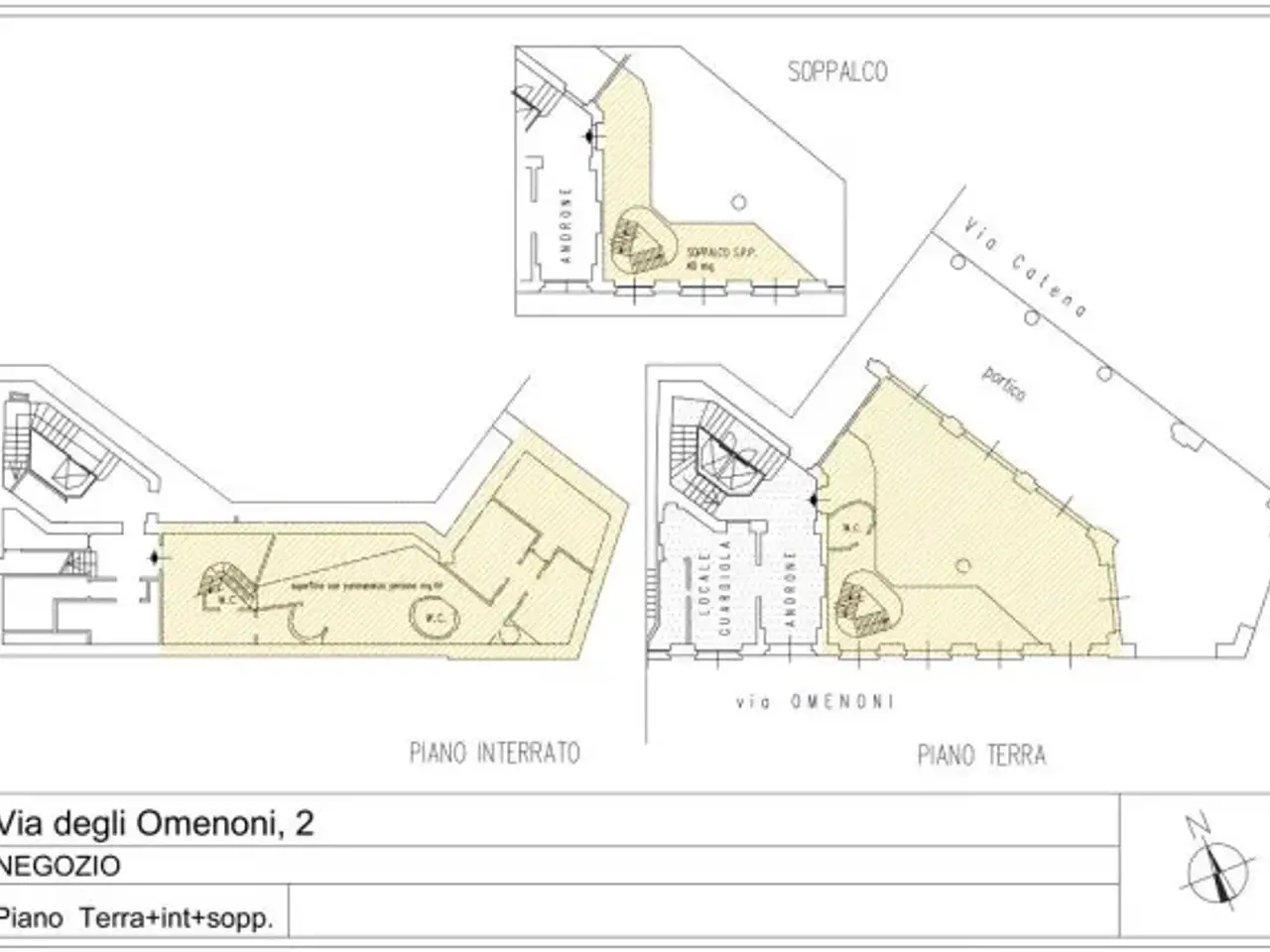 Negozio in Via degli Omenoni 2, Milano, {3} - Planimetria 1