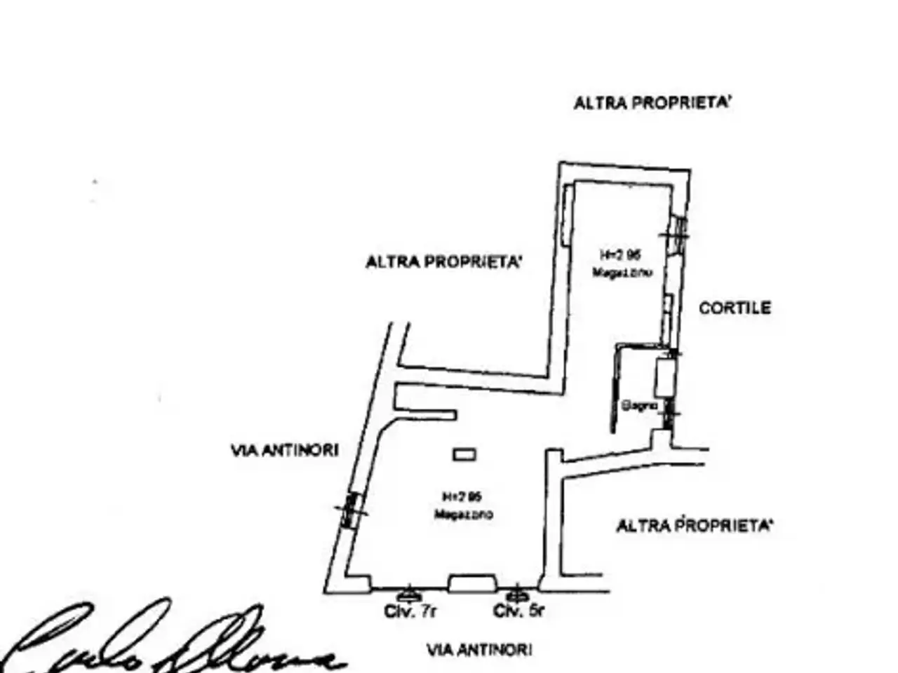 Magazzino in Via Orazio Antinori, Genova, {3} - Planimetria 1