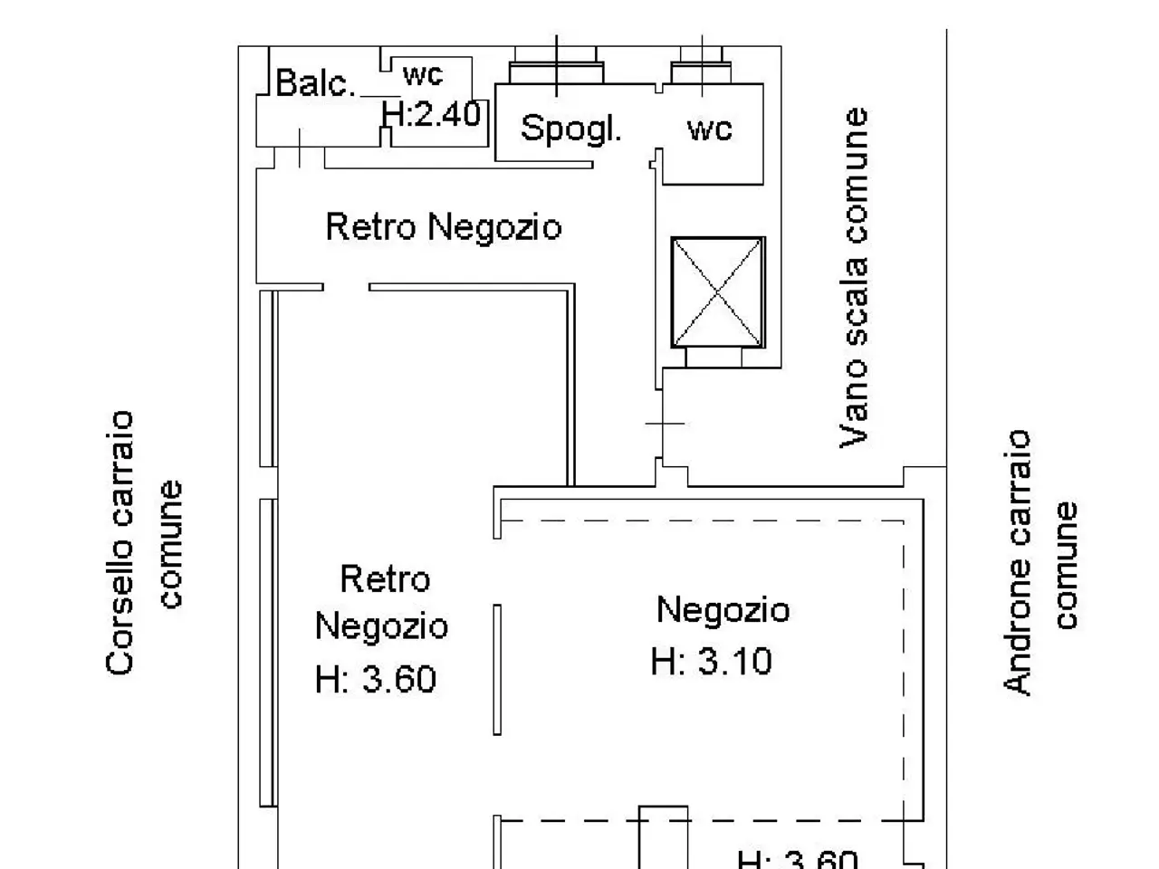 Negozio in Via Medeghino 25, Milano, {3} - Planimetria 1