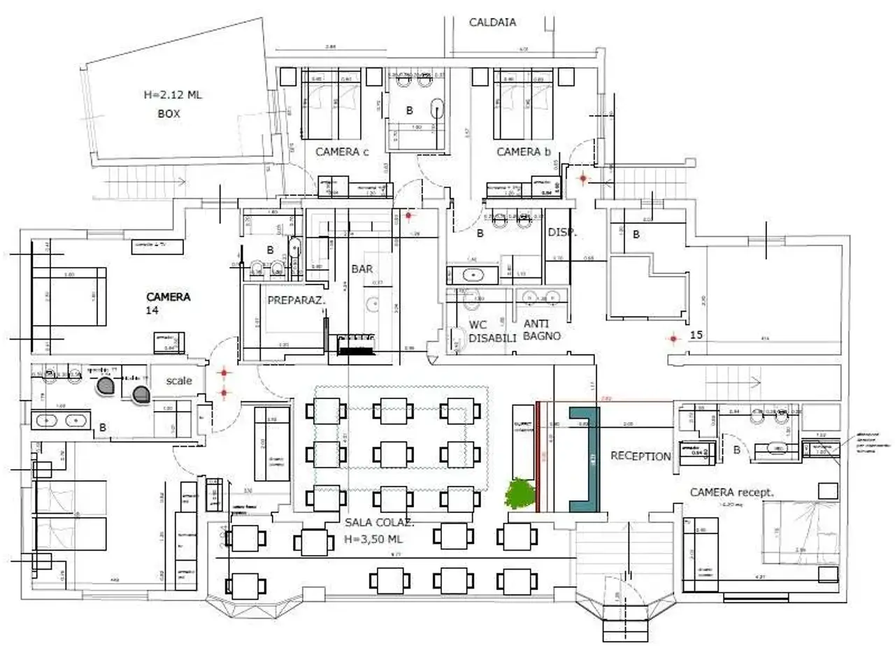 Albergo in Corso Roma 10, Rapallo, {3} - Planimetria 1