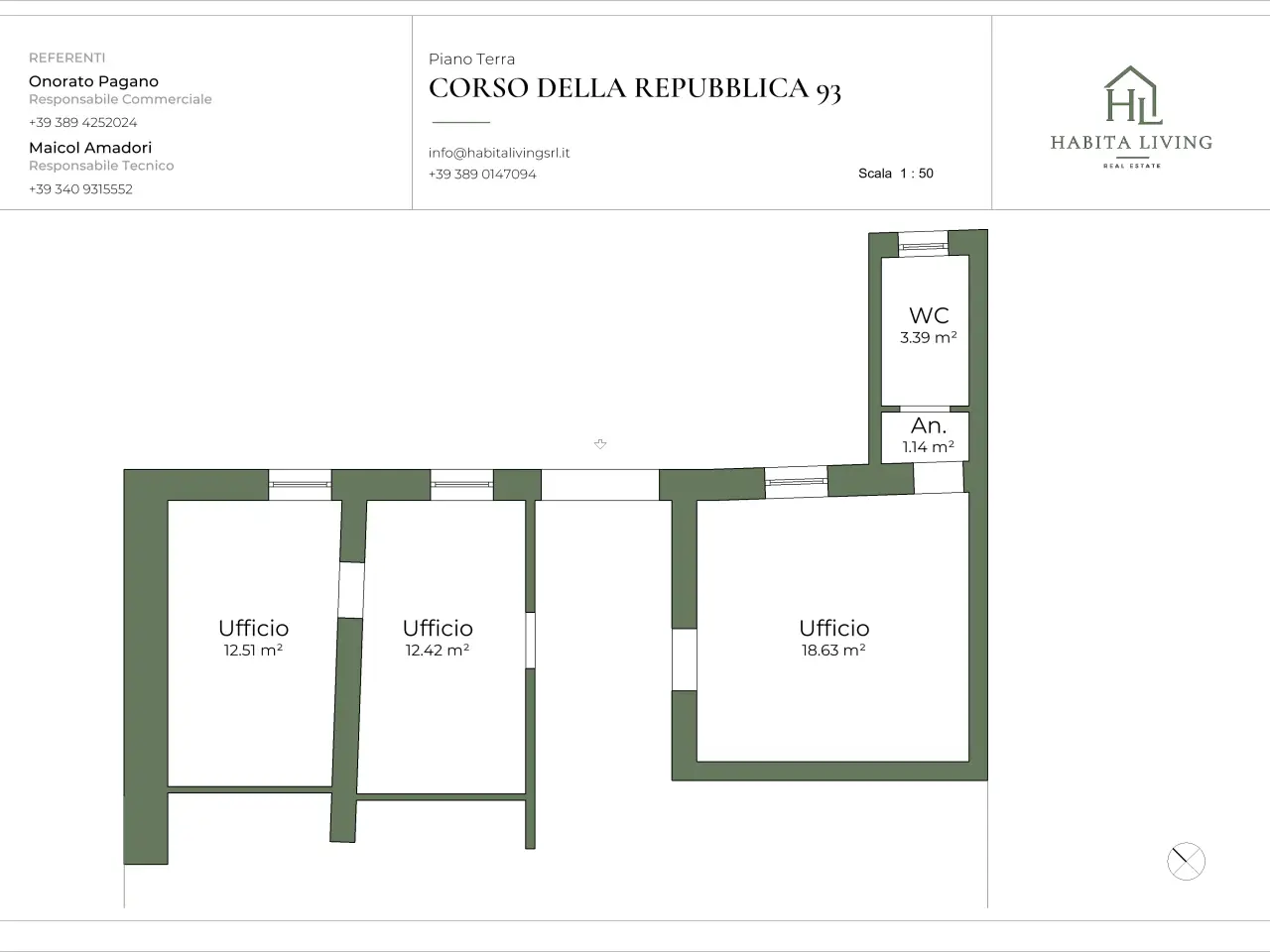 Ufficio in Corso della Repubblica 93, Forli', {3} - Planimetria 1
