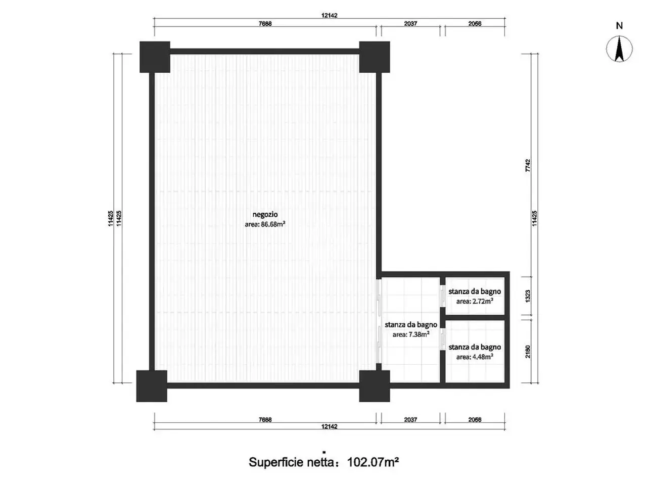 Negozio in Via Stella 44, Concesio, {3} - Planimetria 1