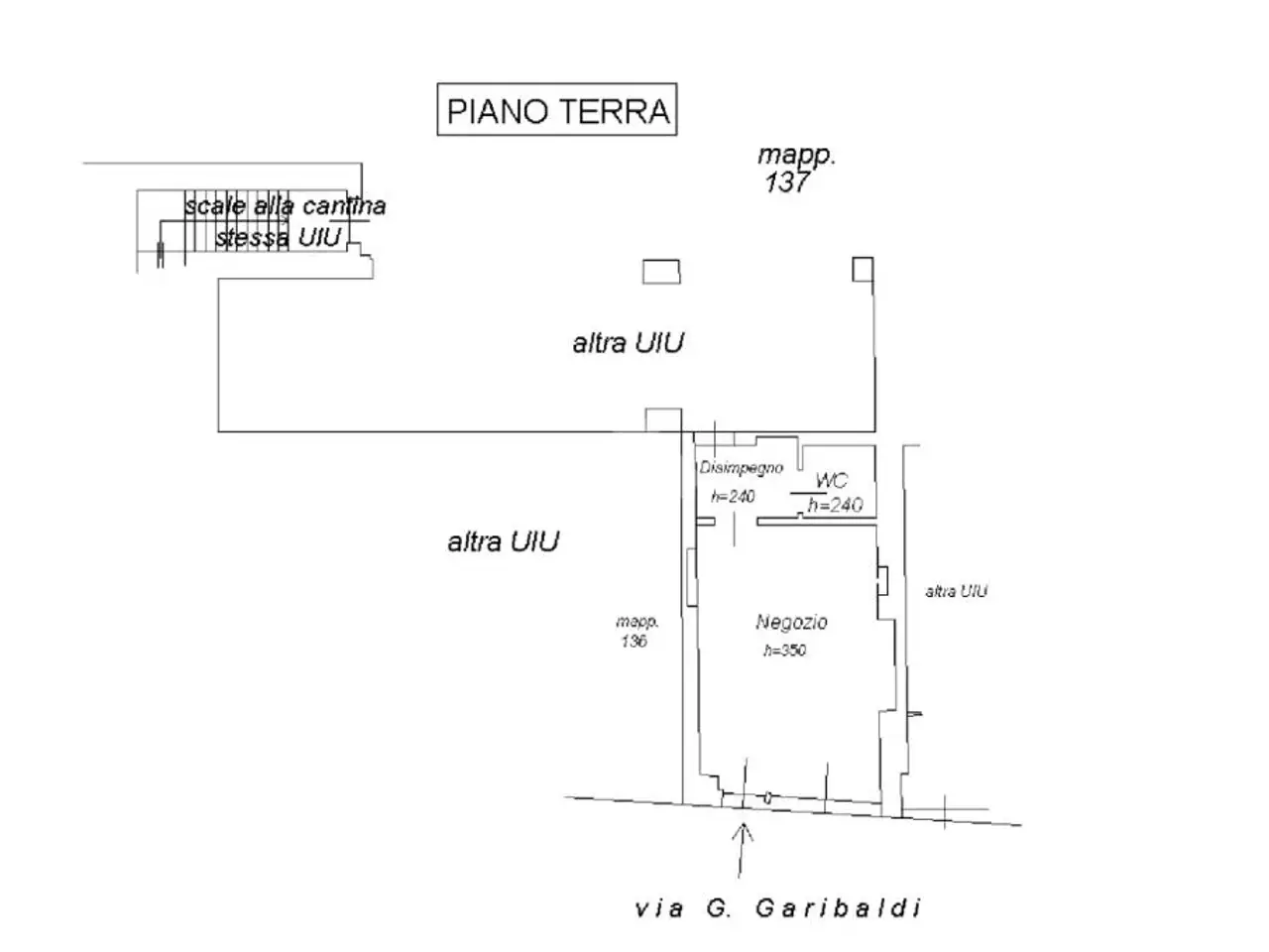 Negozio in Via Giuseppe Garibaldi 15, Castelleone, {3} - Planimetria 1