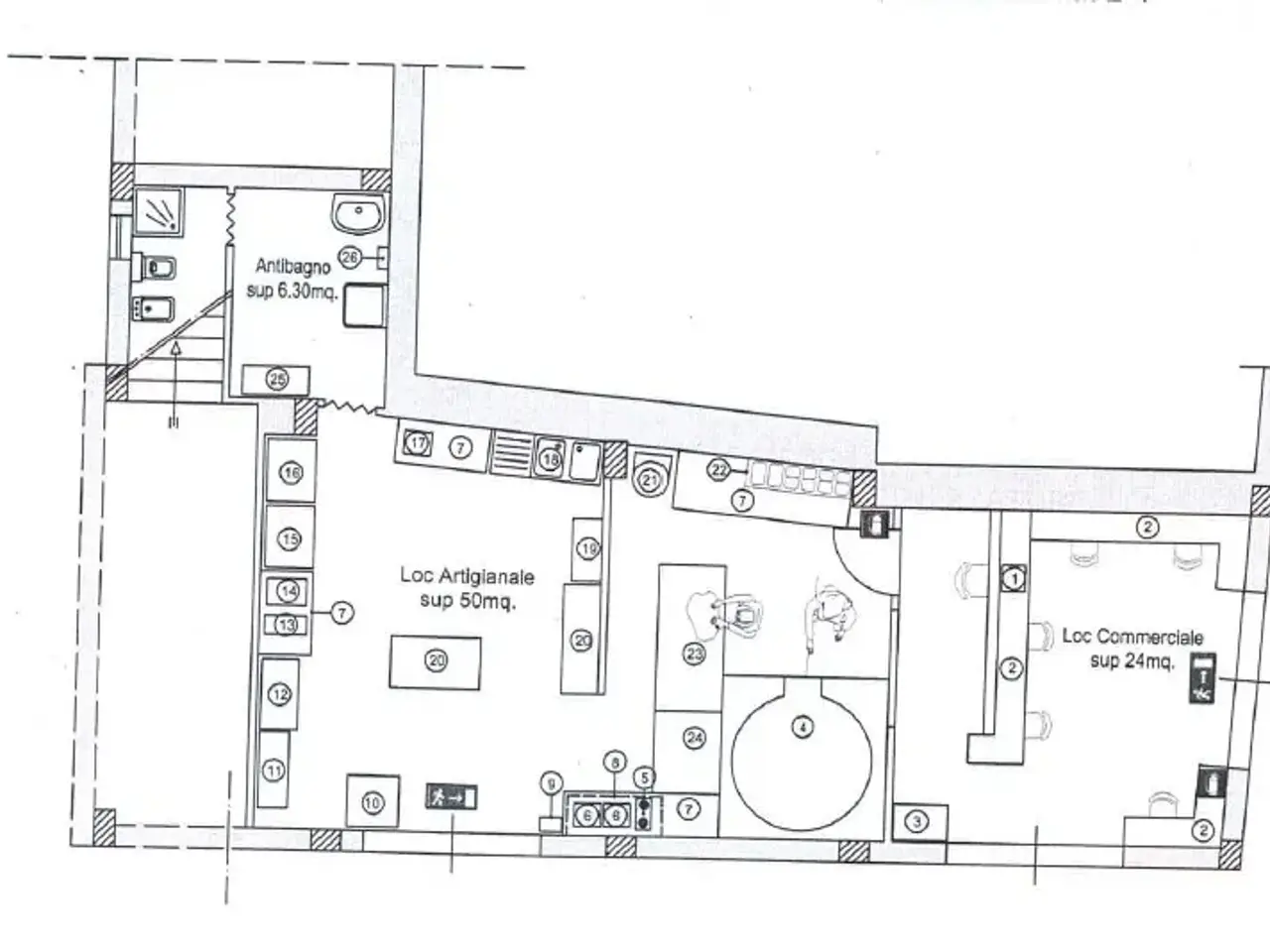 Esercizio commerciale in Via Vittorio Veneto 40, San Cataldo, {3} - Planimetria 1
