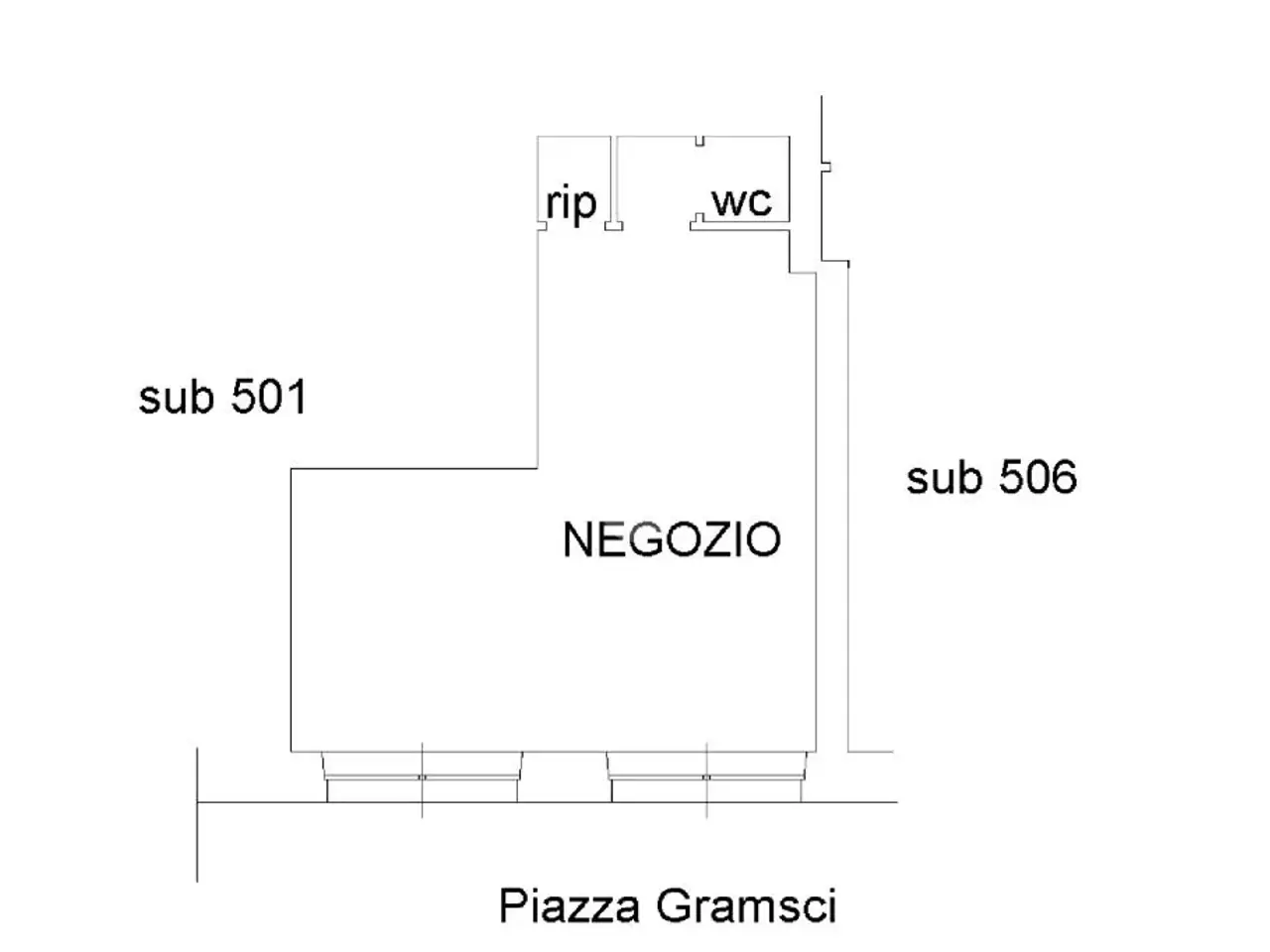 Negozio in Piazza Antonio Gramsci 2, Albano Laziale, {3} - Planimetria 1
