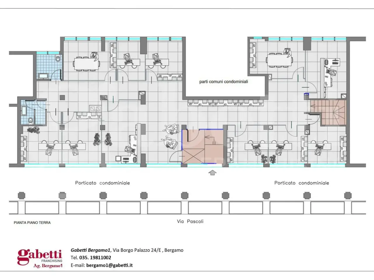 Ufficio in Via Pascoli 1, Bergamo, {3} - Planimetria 1