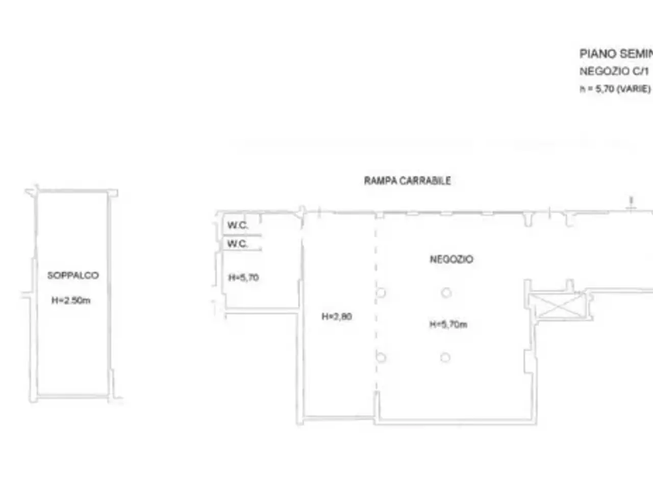 Negozio in Via Baldo degli Ubaldi, Roma, {3} - Planimetria 1