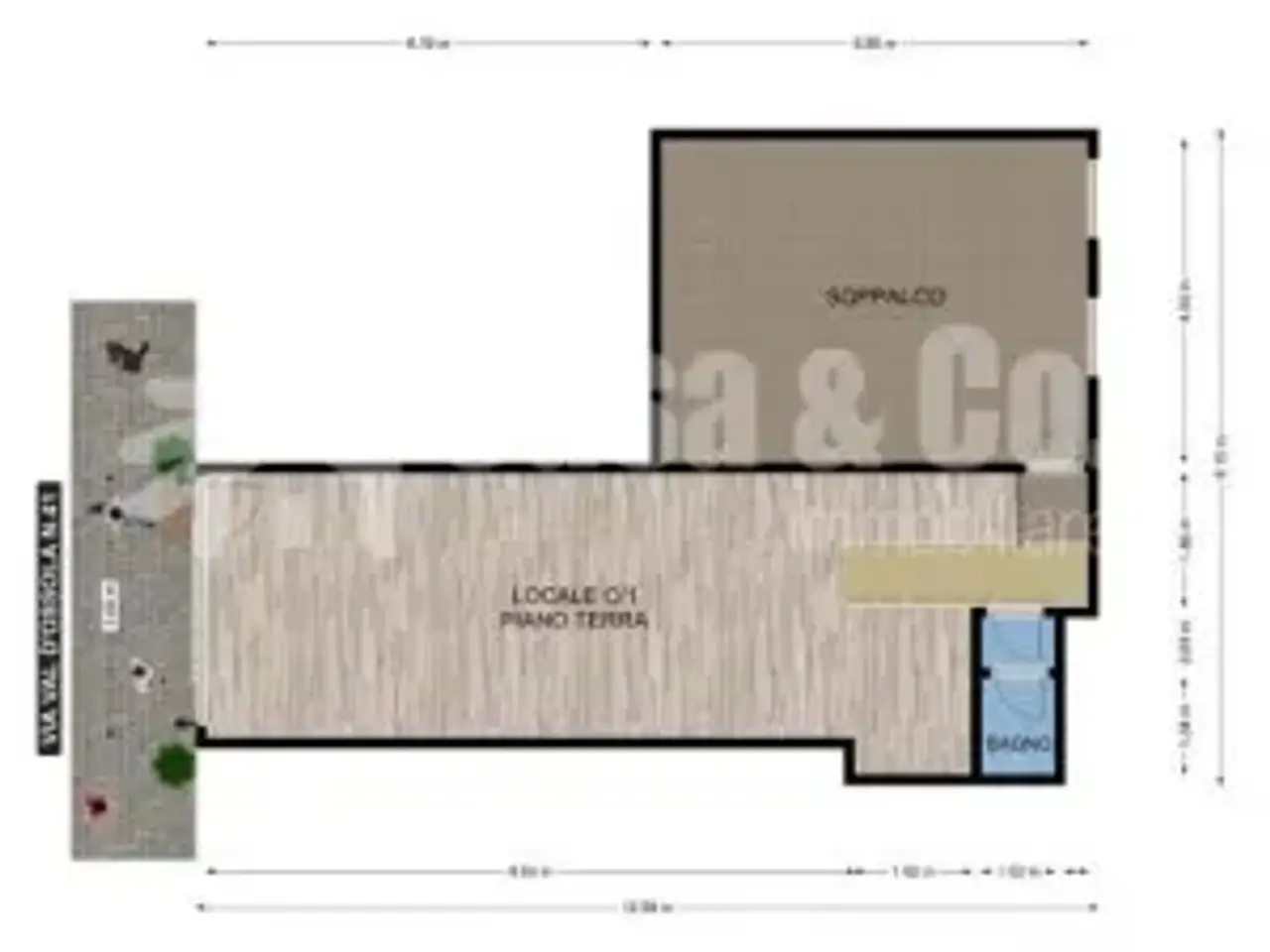 Negozio in Via Val d'Ossola 41, Roma, {3} - Planimetria 1