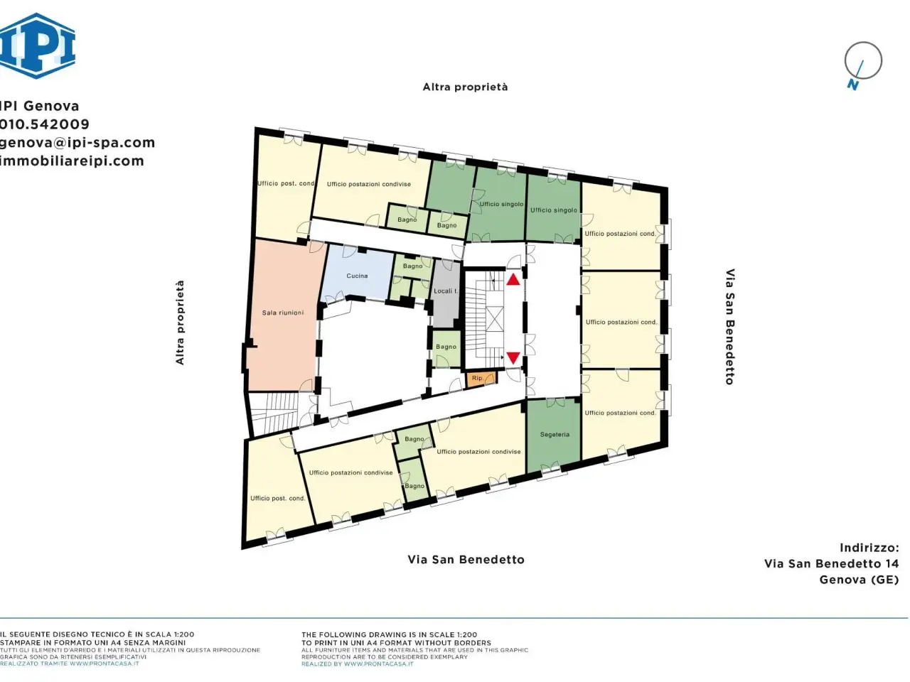 Ufficio in Via San Benedetto, Genova, {3} - Planimetria 1