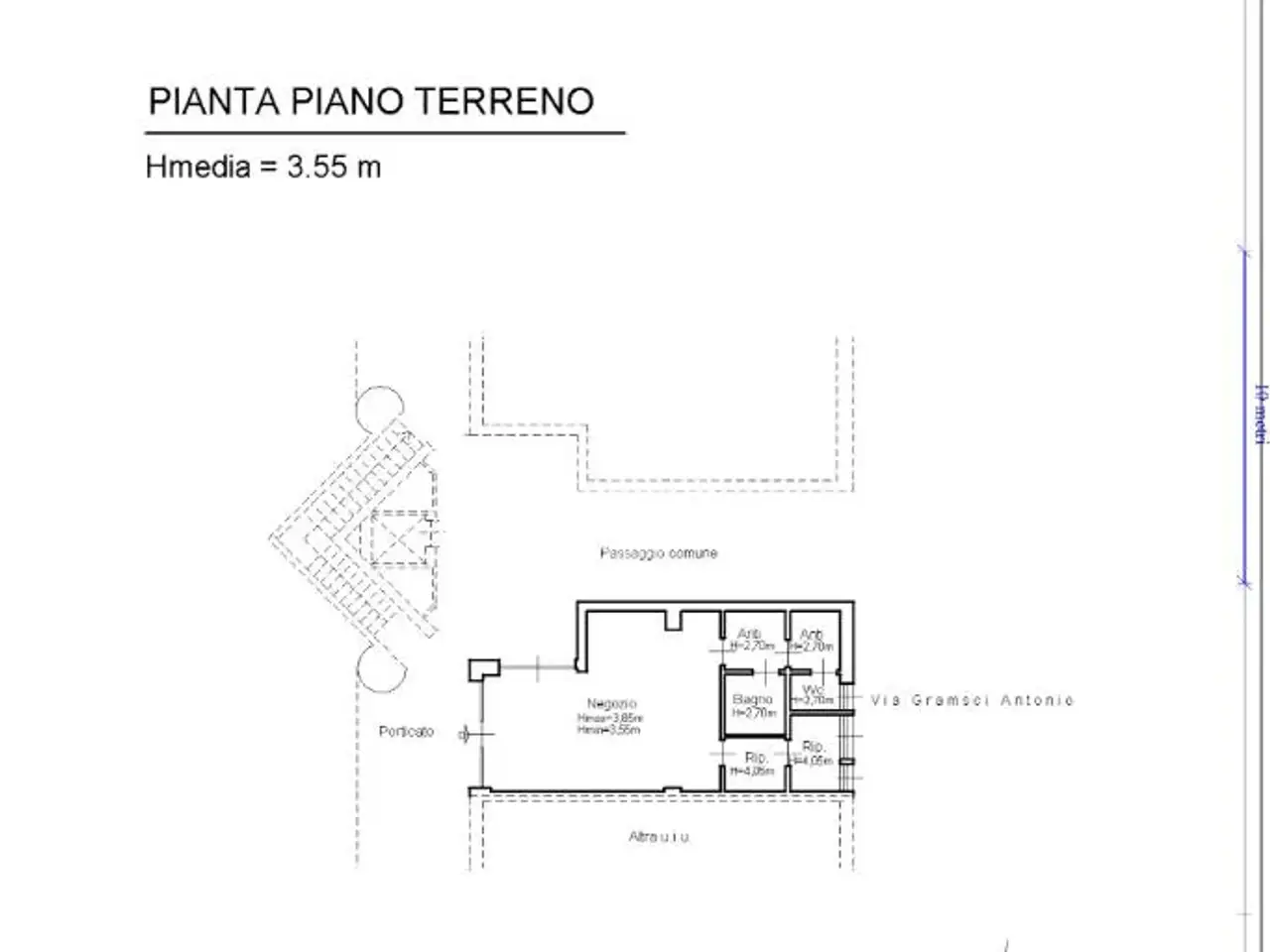 Negozio in Via Antonio Gramsci 33, Borgaro Torinese, {3} - Planimetria 1