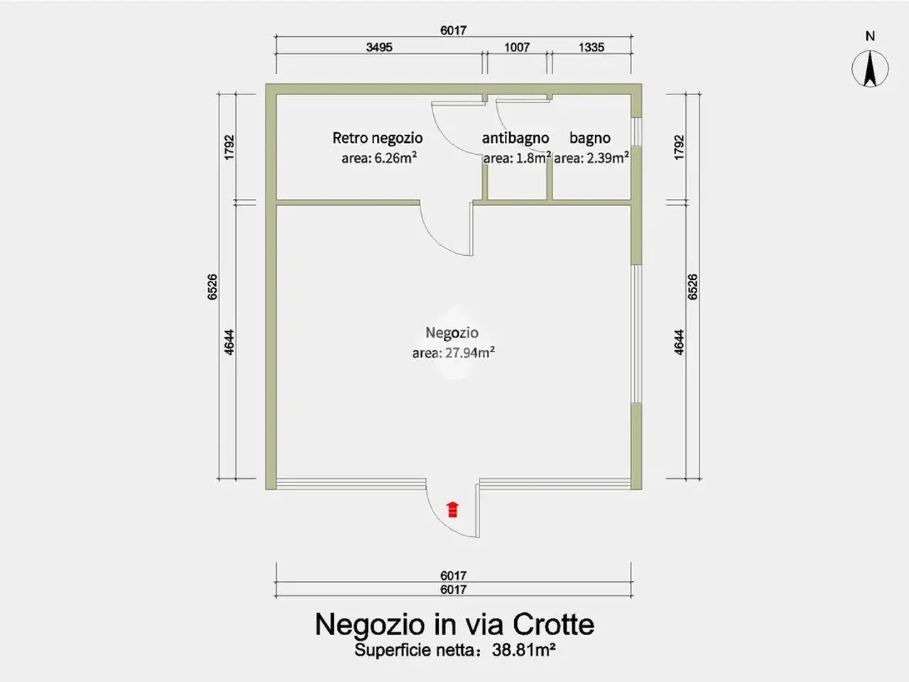 Negozio in Via Crotte 2, Brescia, {3} - Planimetria 1