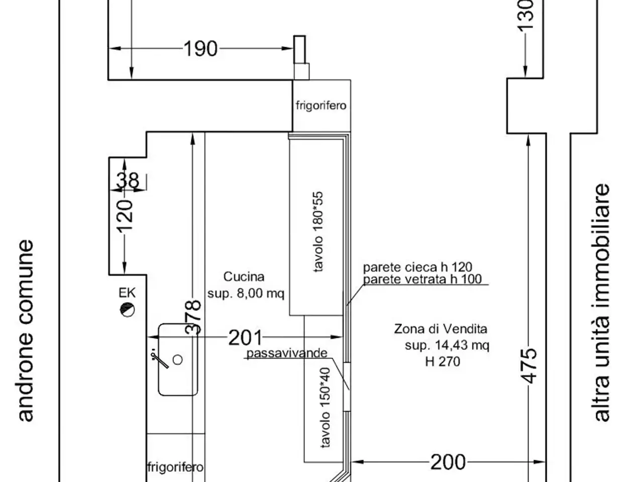 Negozio in Viale col di Lana 15, Milano, {3} - Planimetria 1